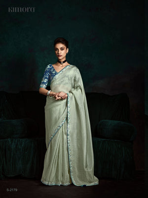 STUNNING SEE GREEN DESIGNER ORGANZA SAREE – A TOUCH OF ELEGANCE AND GRACE