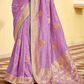 Lavender Banarasi Silk Saree With Zari Weaving