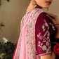 Pink Soft Silk Saree With Heavy Embroidery & Wine Blouse