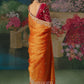 Sachika Tissue Silk Hand Embroidered Saree In Orange