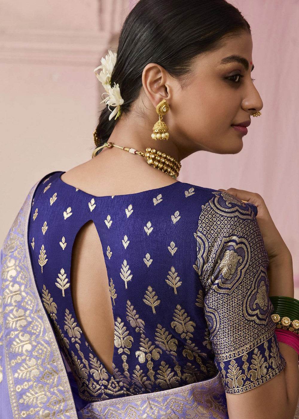 LAVENDER DOLA SILK SAREE - Kimora.in