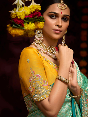 Sea Green Banarasi Silk Saree