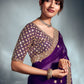 Purple Pure Fancy Saree with Hand Worked Border