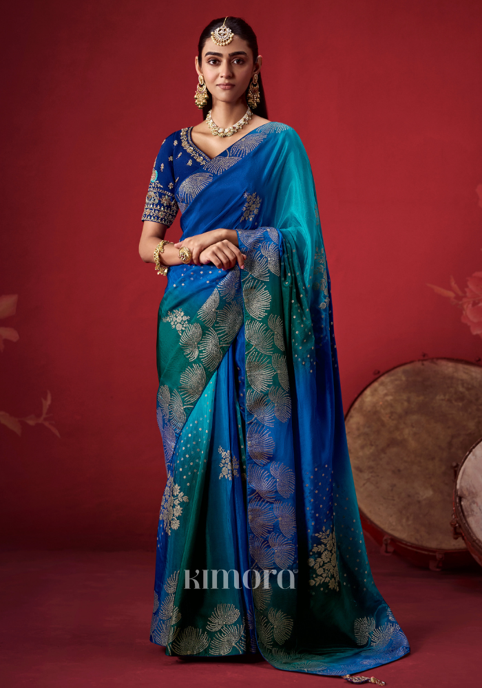 Neeloria Weaving Soft Silk Saree In Royal Blue