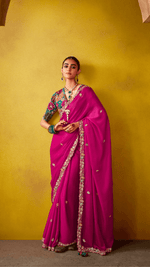 REGAL MAGENTA ELEGANCE: A TIMELESS SAREE OF OPULENCE - Kimora.in