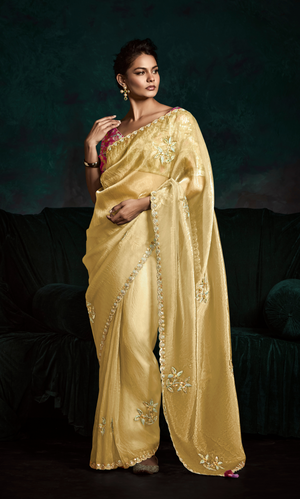 Yellow Designer Organza Saree: Effortless Elegance for Every Occasion