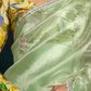 SEE GREEN DESIGNER ORGANZA SAREE  – A BLUSH OF ELEGANCE