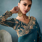 Teal Heavy Embroidery Saree with Blouse