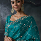 Kaia Tissue Silk Saree Teal Blue