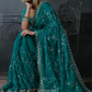 Kaia Tissue Silk Saree Teal Blue