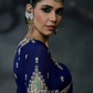 Naira Tissue Silk Saree In Blue For Sangeet