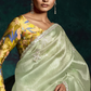 SEE GREEN DESIGNER ORGANZA SAREE  – A BLUSH OF ELEGANCE