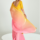 Yellow & Red Shade Organza Saree