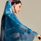 Shyam Raat Organza Tissue Saree In Navy Blue And Purple