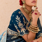 Shaded Blue Tussar Silk Saree