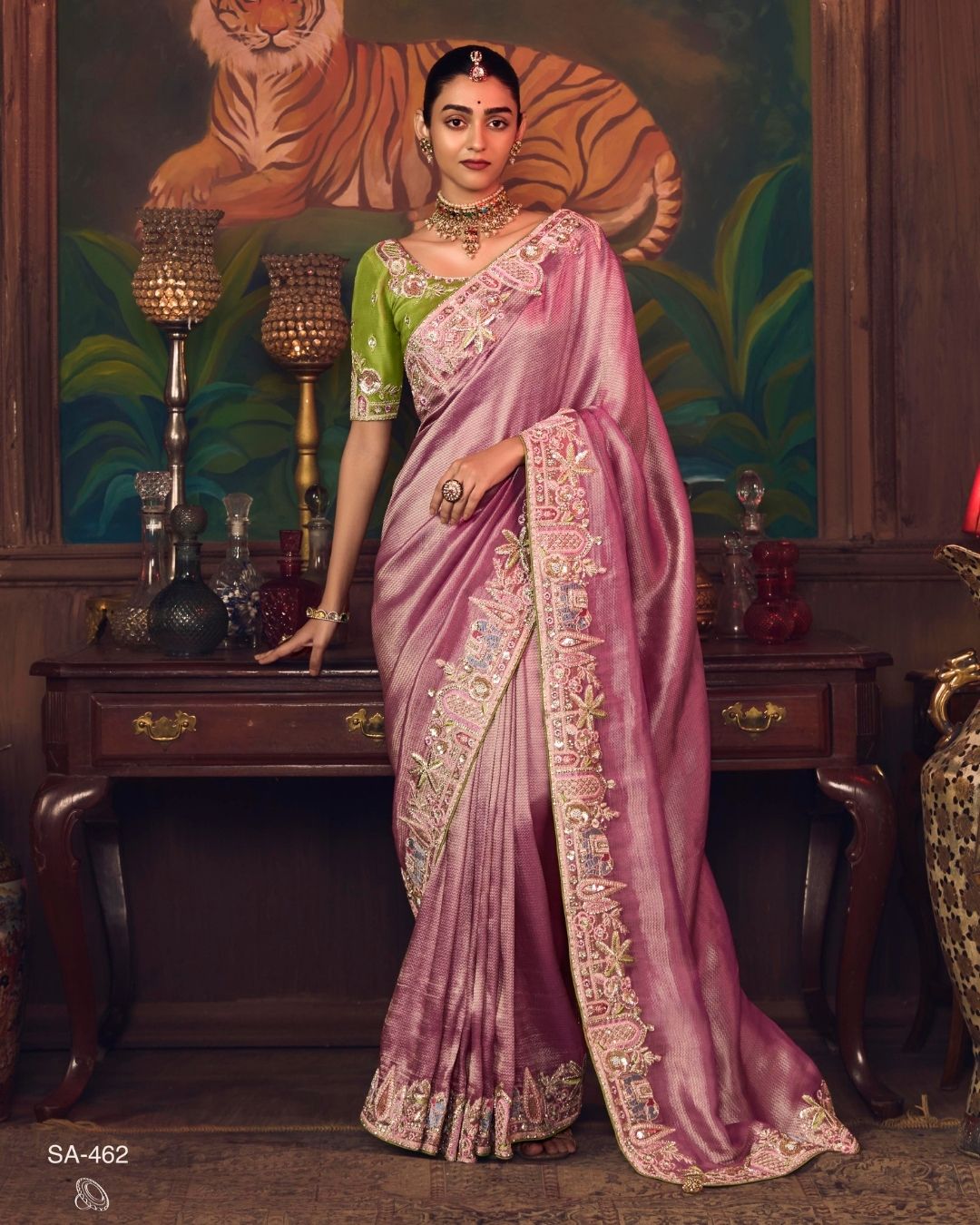 Gajqueen Soft Silk Saree In Pink