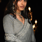 Shadow Queen Premium Tissue Saree In Grey