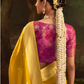 Mustard Yellow Pure Silk Saree With Golden Border and Designer Weaving Blouse