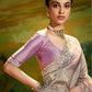 Sukoon Tulle Organza Silk Saree in Grey