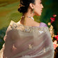 Sukoon Tulle Organza Silk Saree in Grey