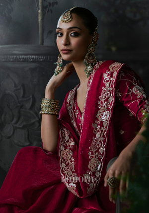 Mahi Ramen Silk Saree Red