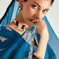 Shyam Raat Organza Tissue Saree In Navy Blue And Purple