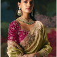 Designer Tissue Silk Saree In Olive Green For Wedding Occasion