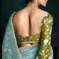 Sky Blue Designer Organza Saree: Effortless Elegance for Every Occasion