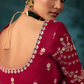 Red Fancy Silk Saree with Heavy Thread Embroidery and Matching Blouse