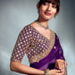 Purple Pure Fancy Saree with Hand Worked Border