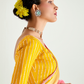 Yellow & Red Shade Organza Saree