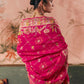 Pure Georgette Pink Bandhani Saree