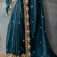 Teal Heavy Embroidery Saree with Blouse