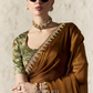 Ambara Diamond Soft Satin Saree In Brown
