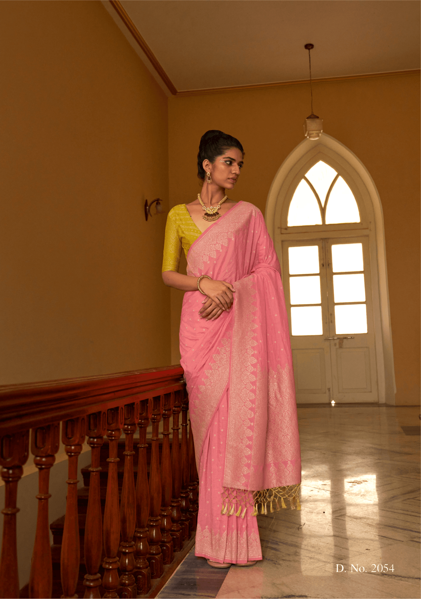 PINK NYLON SILK SAREE-TIMELESS ELEGANCE - Kimora.in