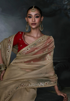 Meher Gold Tissue Silk Saree