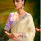 Mehar Organza Saree In Beige