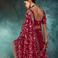 Red Fancy Silk Saree with Heavy Thread Embroidery and Matching Blouse
