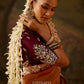 Shehnaz Shimmer Silk Heavy Border Saree in Bronze Copper
