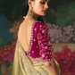 Designer Tissue Silk Saree In Olive Green For Wedding Occasion