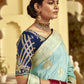 SKY BLUE BANARASI SILK SAREE WITH ZARI WEAVING