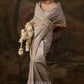 Meherika Shimmer silk heavy border saree in Silver