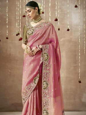 Pink Bridal Saree