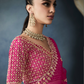 Pink Tissue Embroidered Fancy Heavy Border Saree