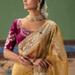 Kangna Fancy Tissue Rich Embroidered Saree In Yellow