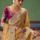 Kangna Fancy Tissue Rich Embroidered Saree In Yellow