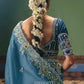 Kamini Fancy Tissue Rich Embroidered Saree In Teal blue