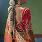 Parijata Fancy Tissue Rich Embroidered Saree In Peach