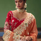 Parijata Fancy Tissue Rich Embroidered Saree In Peach