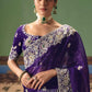 Bindiya Fancy Tissue Zari Embroidered Saree In Blue